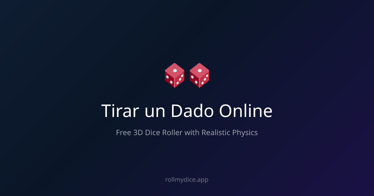 Tirar un Dado — Lanzador de Dados Online Gratis | Roll My Dice